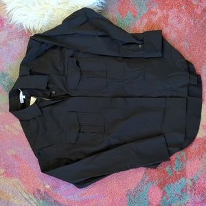 Black oversized button up